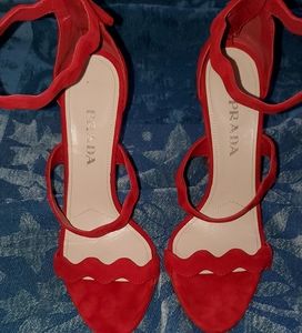 Prada triple wave suede heel